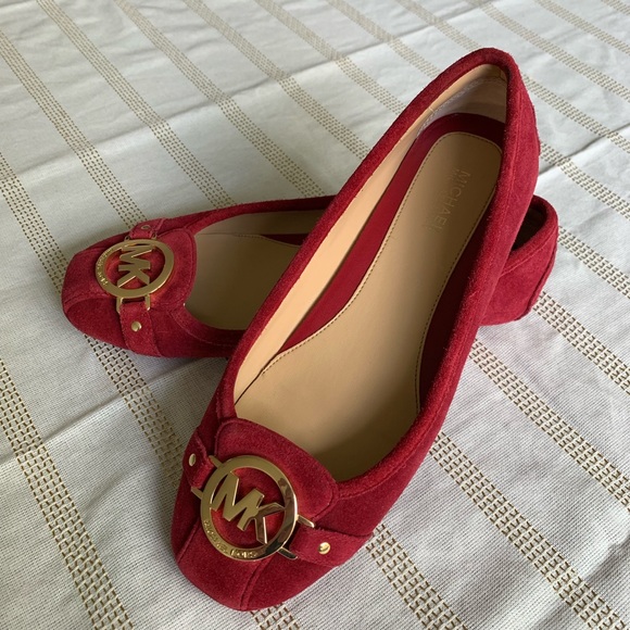 Michael Kors Shoes - Michael Kors Red Leather Flats